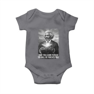 Frederick Douglass Baby Onesie Once You Learn To Read You Will Be Forever Free TS12 Charcoal Print Your Wear