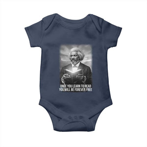 Frederick Douglass Baby Onesie Once You Learn To Read You Will Be Forever Free TS12 Navy Print Your Wear