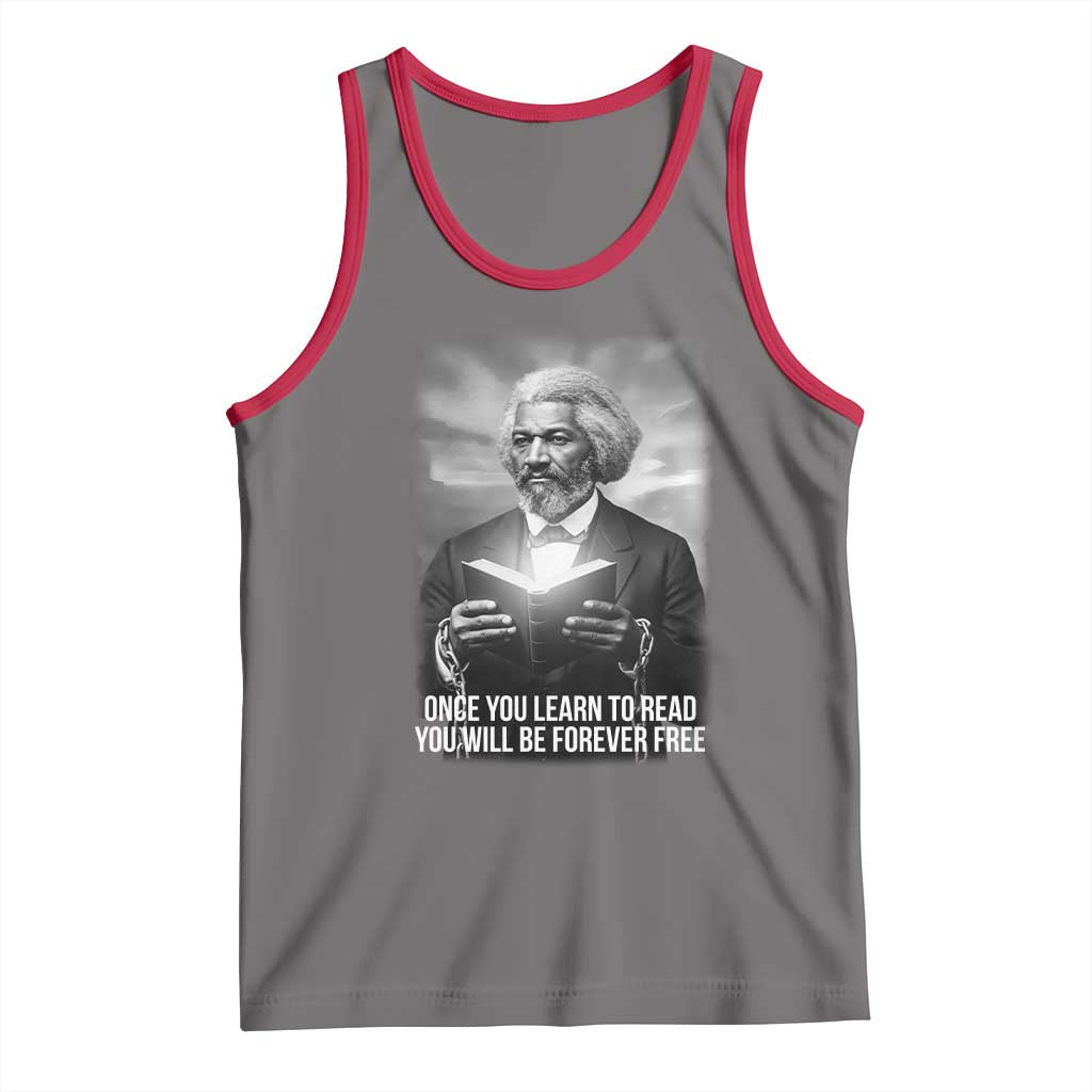 Frederick Douglass Tank Top Once You Learn To Read You Will Be Forever Free TS12 Deep Heather Red Print Your Wear