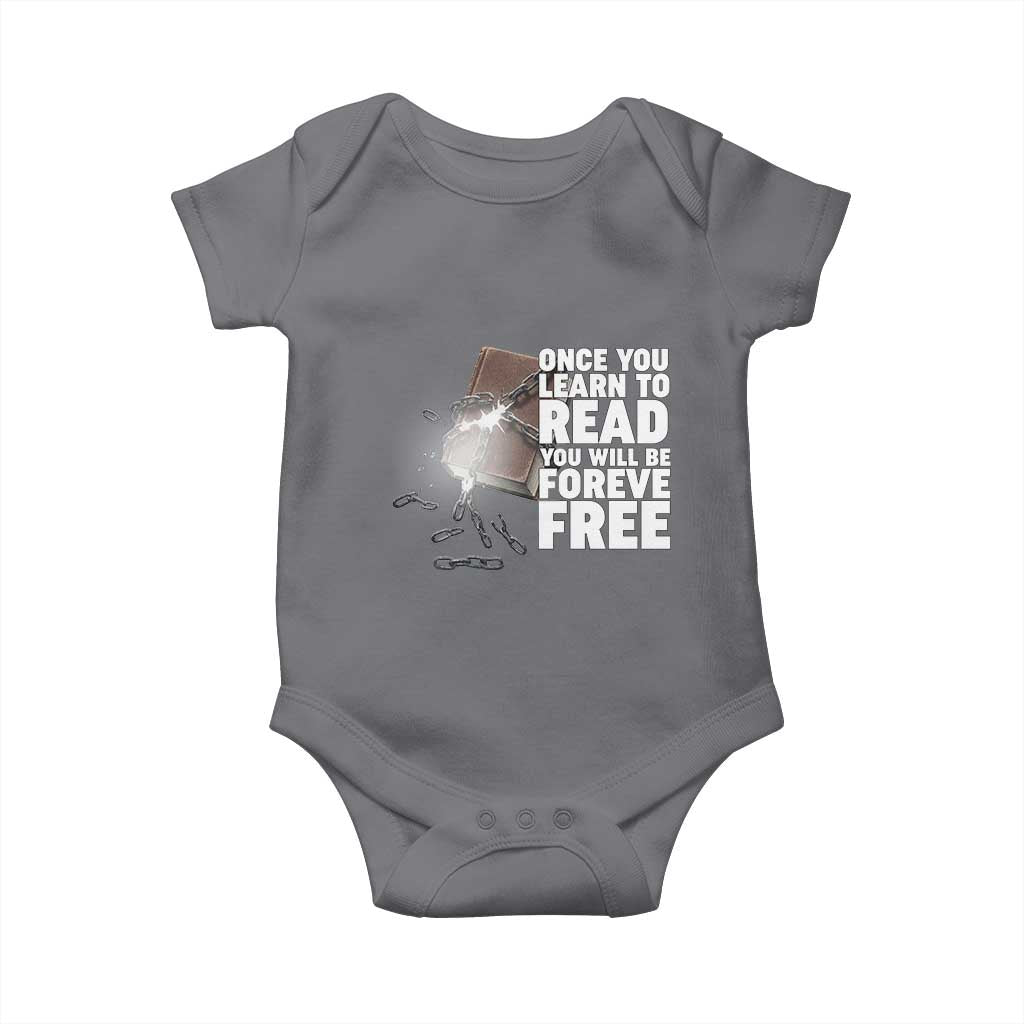 Frederick Douglass Freedom Quote Baby Onesie Once You Learn To Read TS12 Charcoal Print Your Wear