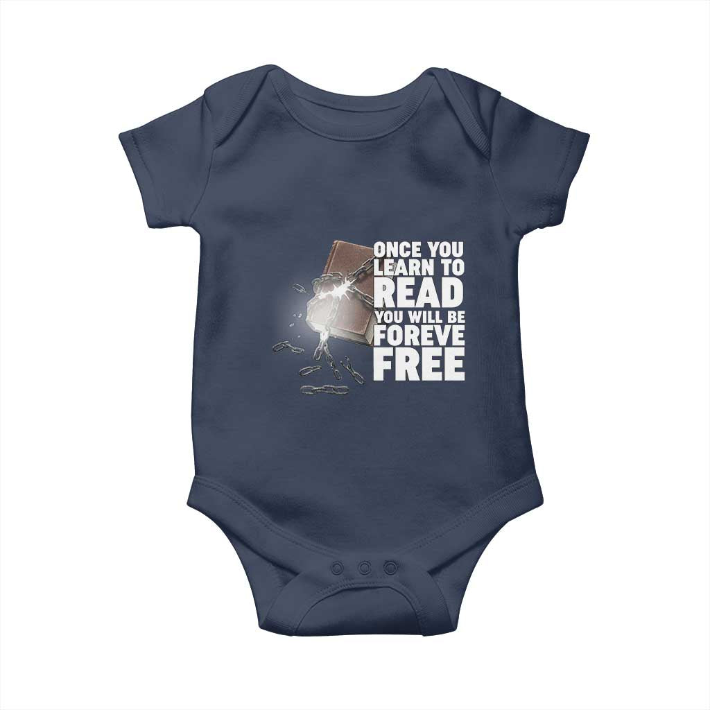 Frederick Douglass Freedom Quote Baby Onesie Once You Learn To Read TS12 Navy Print Your Wear