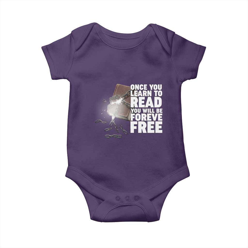 Frederick Douglass Freedom Quote Baby Onesie Once You Learn To Read TS12 Purple Print Your Wear