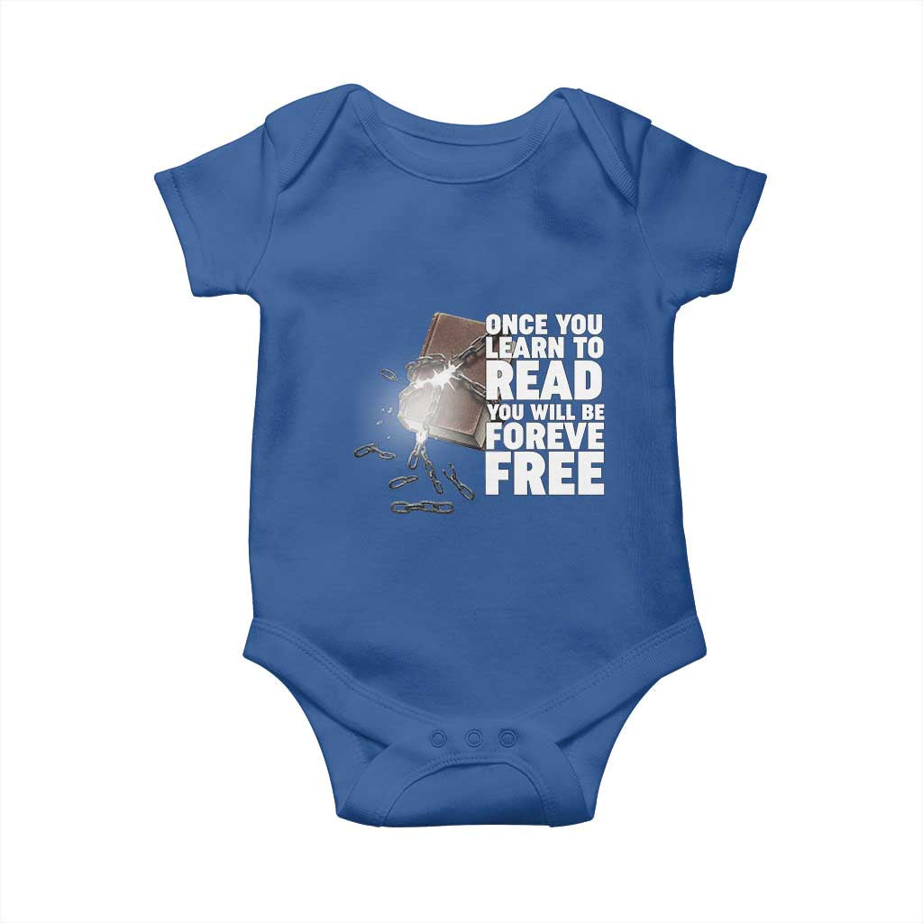 Frederick Douglass Freedom Quote Baby Onesie Once You Learn To Read TS12 Royal Blue Print Your Wear