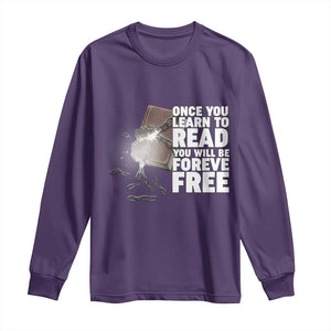 Frederick Douglass Freedom Quote Long Sleeve Shirt Once You Learn To Read TS12 Purple Print Your Wear