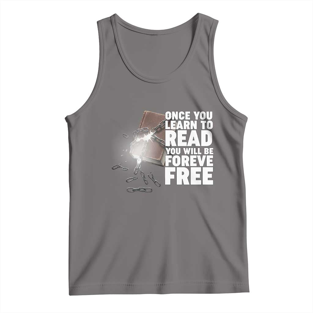 Frederick Douglass Freedom Quote Tank Top Once You Learn To Read TS12 Deep Heather Print Your Wear