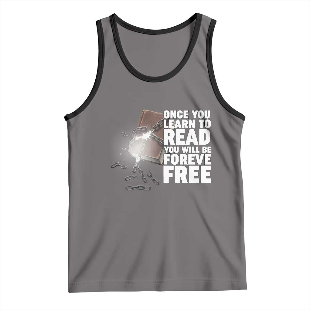 Frederick Douglass Freedom Quote Tank Top Once You Learn To Read TS12 Deep Heather Black Print Your Wear