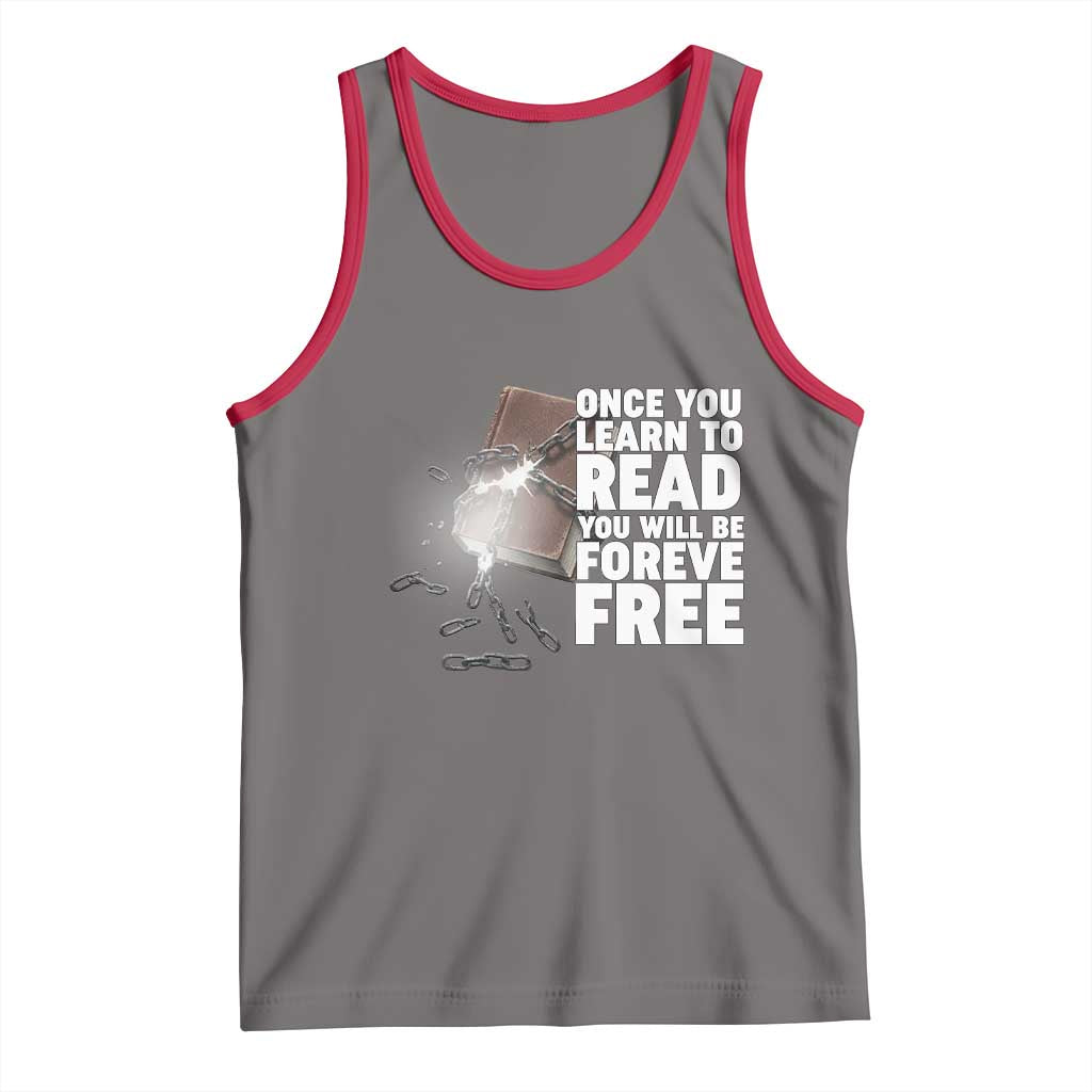 Frederick Douglass Freedom Quote Tank Top Once You Learn To Read TS12 Deep Heather Red Print Your Wear