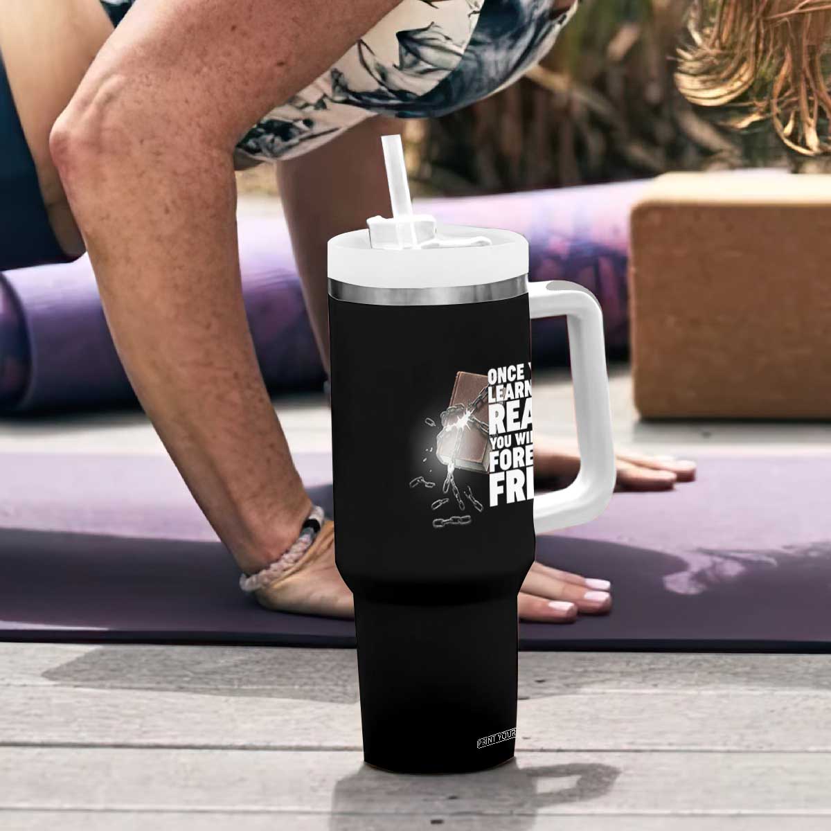 Frederick Douglass Freedom Quote Tumbler With Handle Once You Learn To Read TS12 Print Your Wear