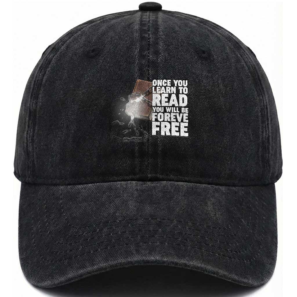 Frederick Douglass Freedom Quote Washed Cotton Baseball Cap Once You Learn To Read TS12 Print Your Wear