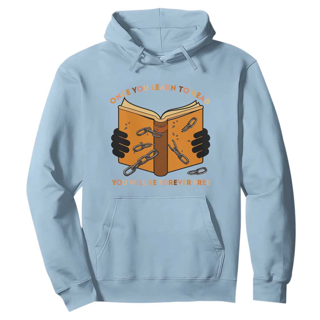 Breaking Every Chain Education Hoodie Frederick Douglass Quote TS12 Light Blue Print Your Wear