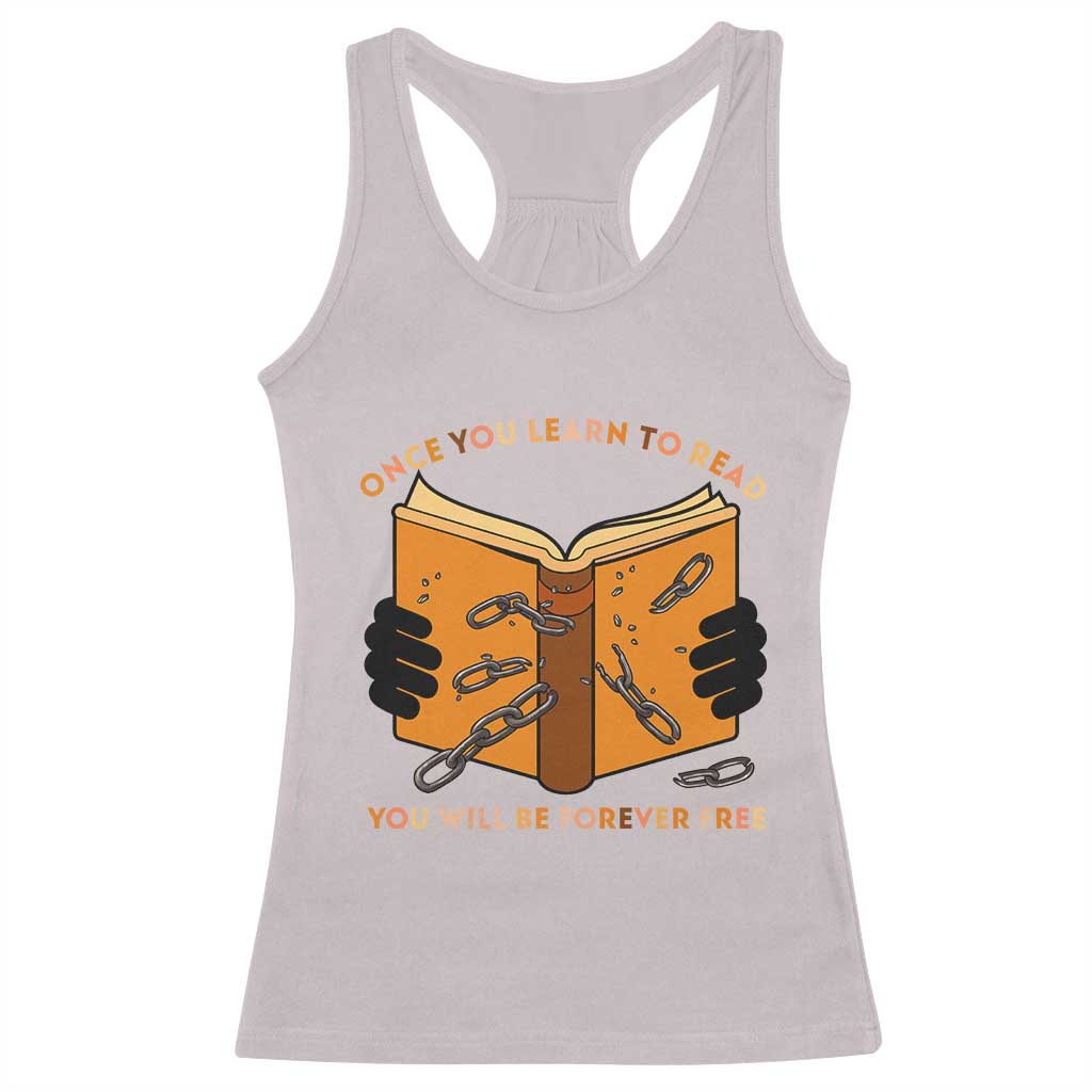 Breaking Every Chain Education Racerback Tank Top Frederick Douglass Quote TS12 Ice Gray Print Your Wear