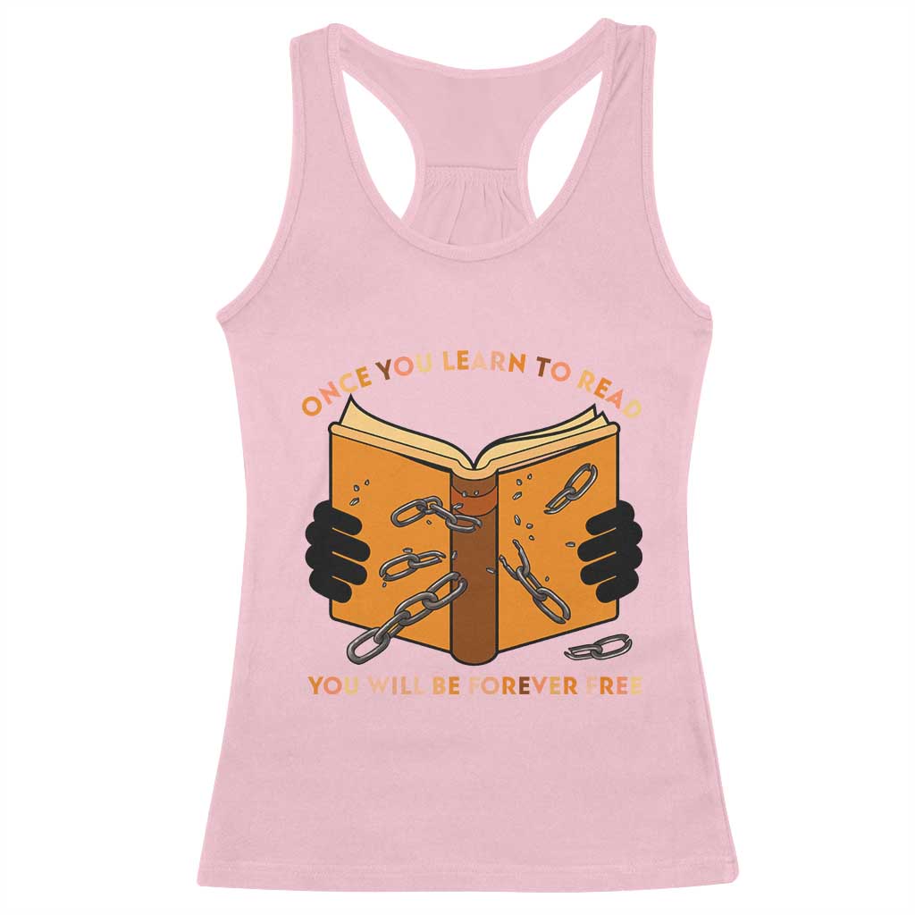 Breaking Every Chain Education Racerback Tank Top Frederick Douglass Quote TS12 Light Pink Print Your Wear