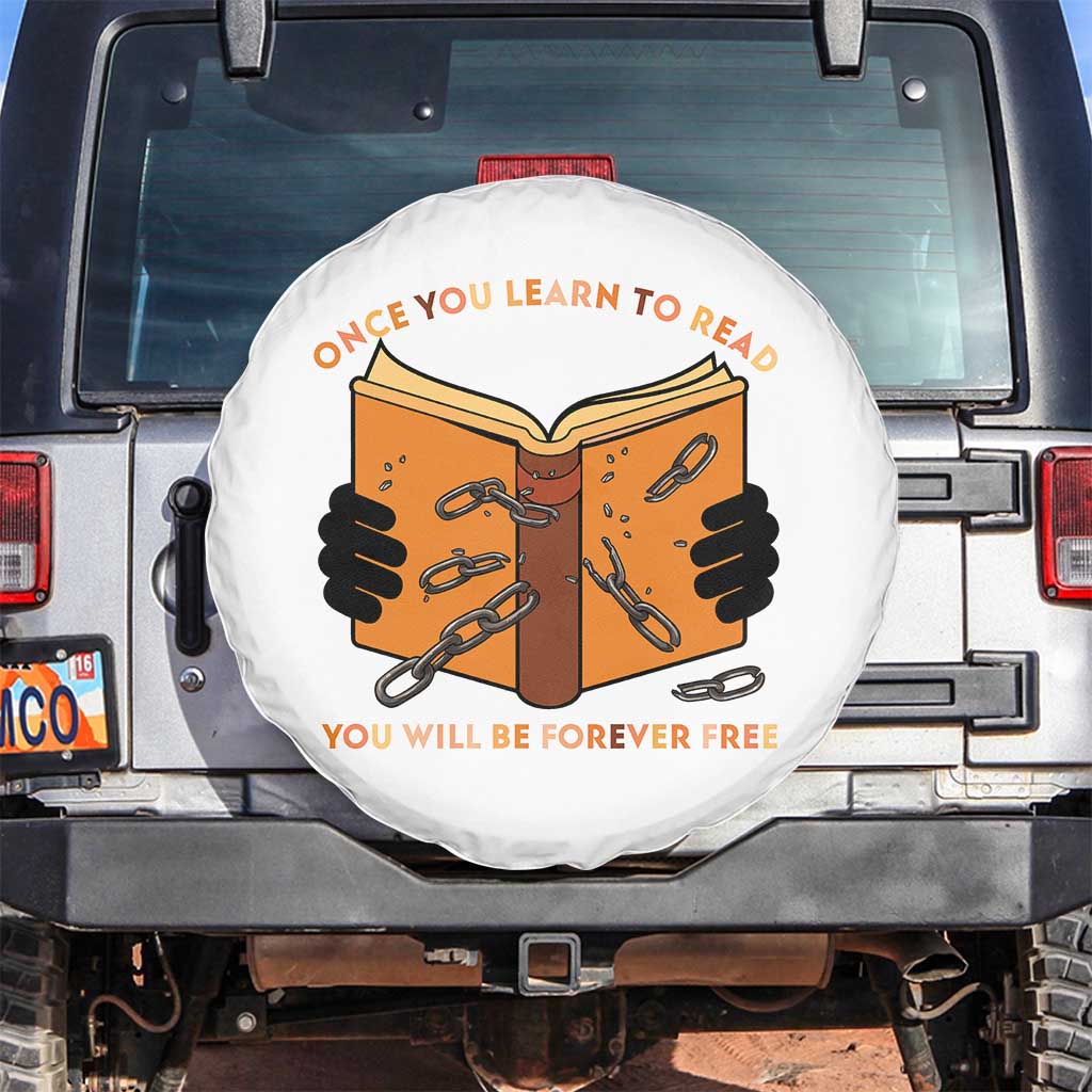 Breaking Every Chain Education Spare Tire Cover Frederick Douglass Quote TS12 No hole White Print Your Wear