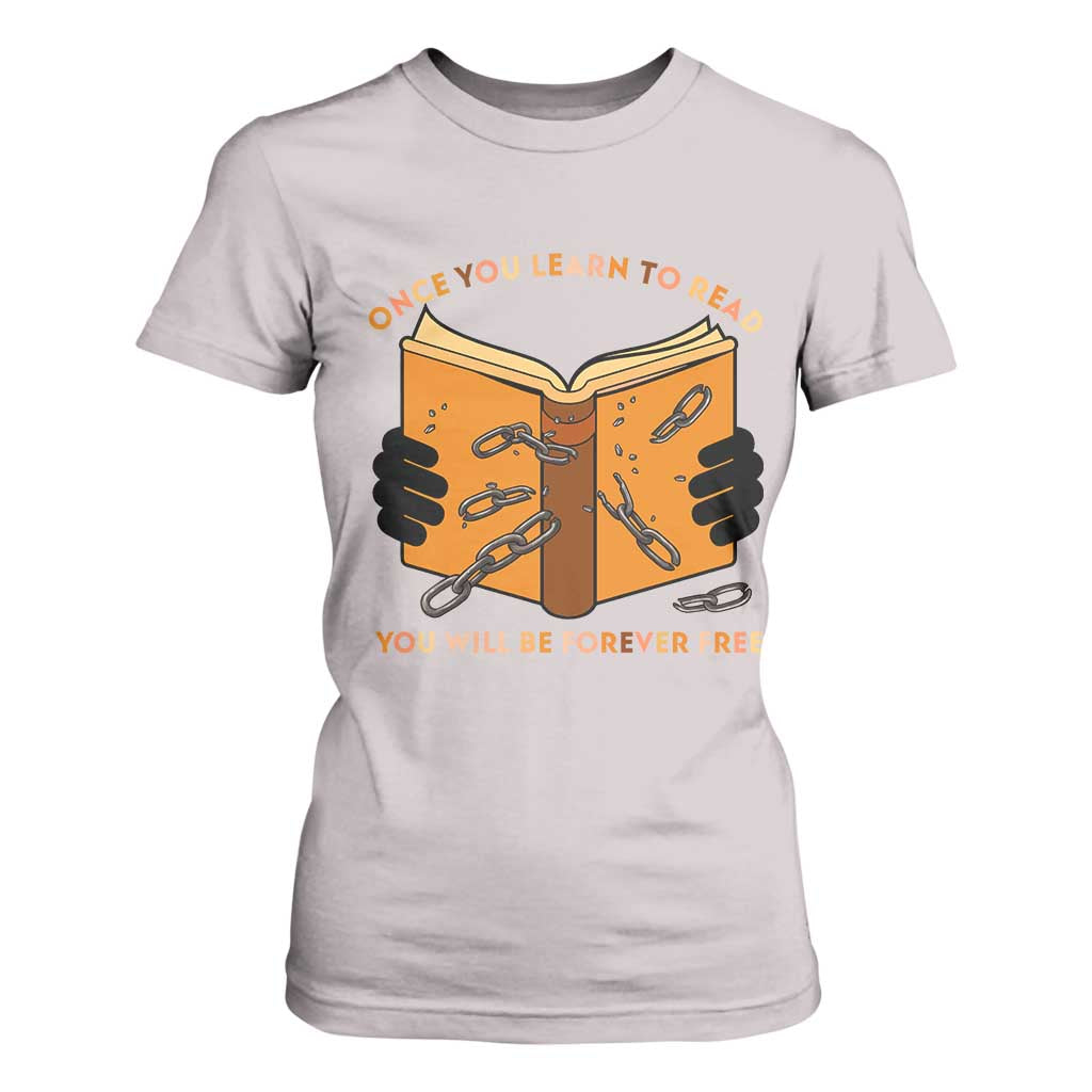 Breaking Every Chain Education T Shirt For Women Frederick Douglass Quote TS12 Ice Gray Print Your Wear