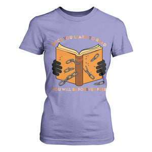 Breaking Every Chain Education T Shirt For Women Frederick Douglass Quote TS12 Violet Print Your Wear