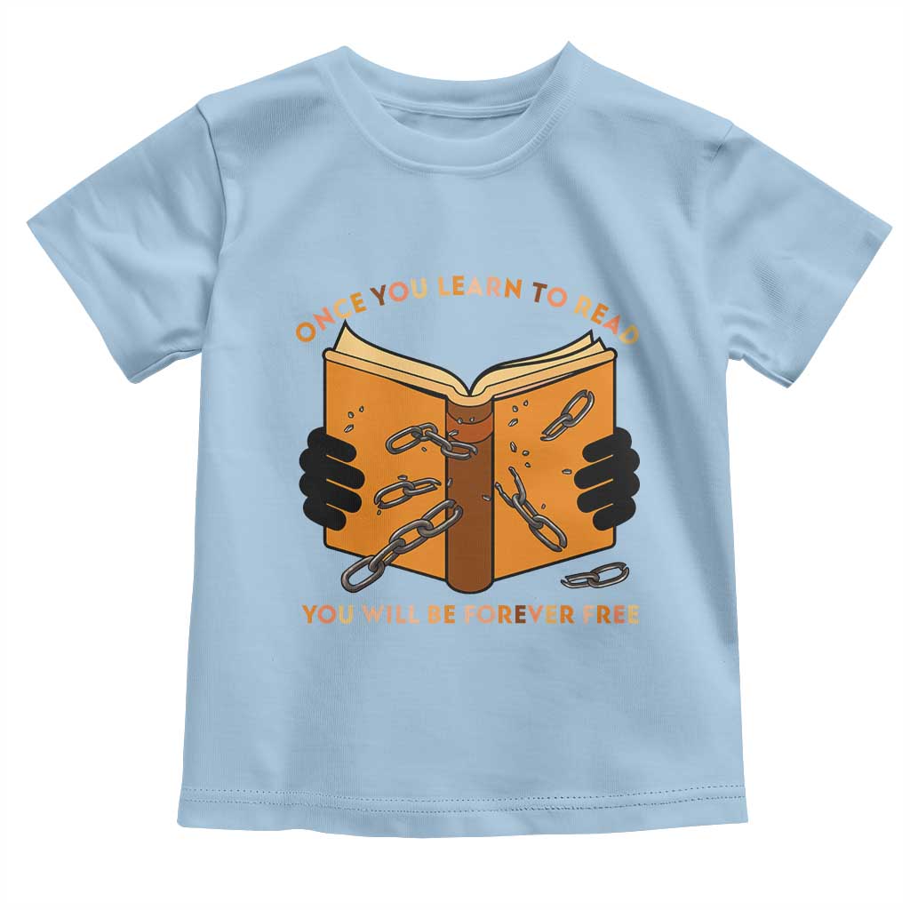 Breaking Every Chain Education Toddler T Shirt Frederick Douglass Quote TS12 Light Blue Print Your Wear