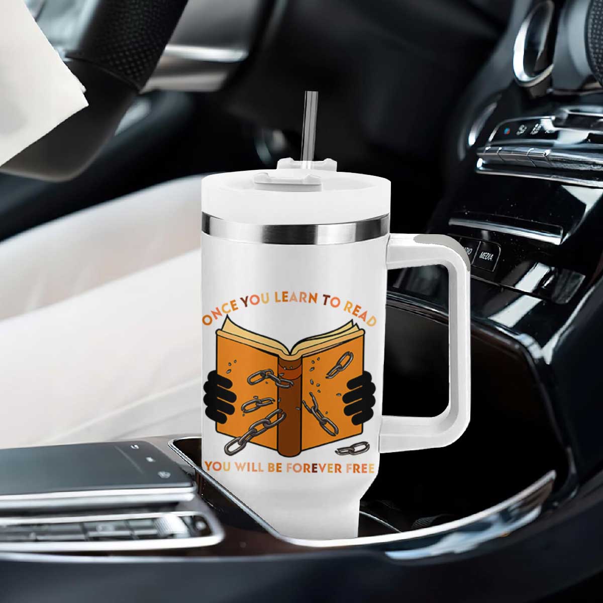 Breaking Every Chain Education Tumbler With Handle Frederick Douglass Quote TS12 Print Your Wear