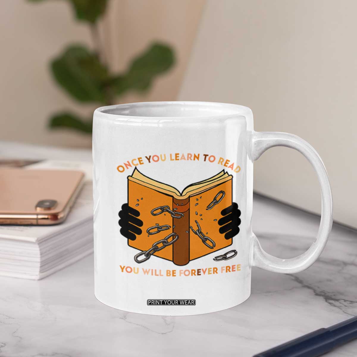 Breaking Every Chain Education Coffee Mug Frederick Douglass Quote TS12 Print Your Wear