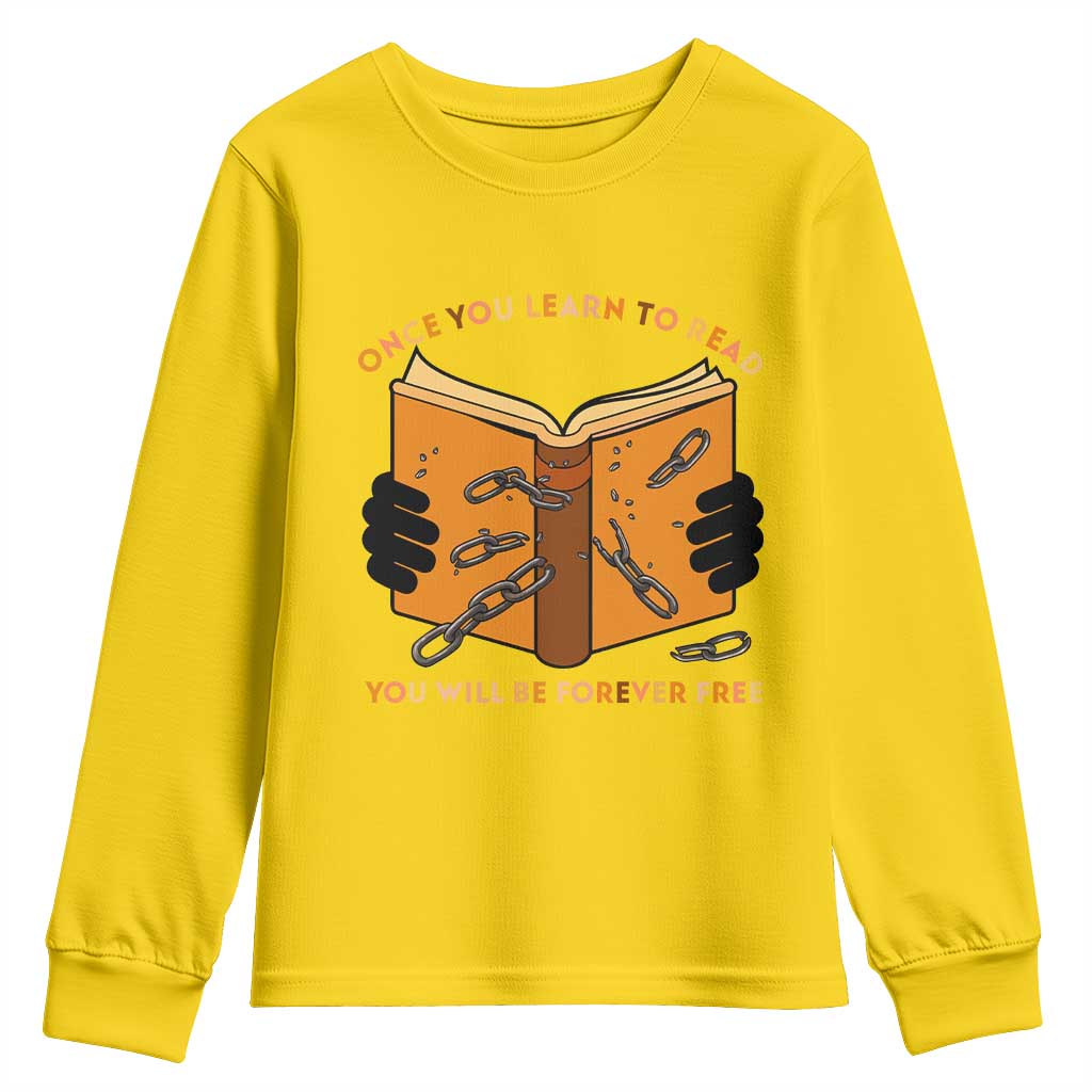 Breaking Every Chain Education Youth Sweatshirt Frederick Douglass Quote TS12 Daisy Print Your Wear