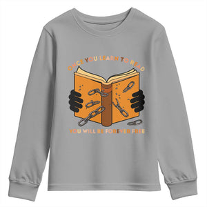 Breaking Every Chain Education Youth Sweatshirt Frederick Douglass Quote TS12 Sport Gray Print Your Wear
