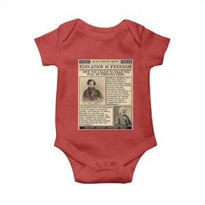 Education Is Freedom Newspaper Baby Onesie Frederick Douglass Black History Month Gift TS12 Red Print Your Wear
