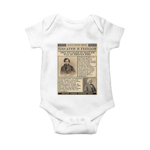 Education Is Freedom Newspaper Baby Onesie Frederick Douglass Black History Month Gift TS12 White Print Your Wear