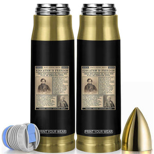 Education Is Freedom Newspaper Bullet Tumbler Frederick Douglass Black History Month Gift TS12 Black Print Your Wear
