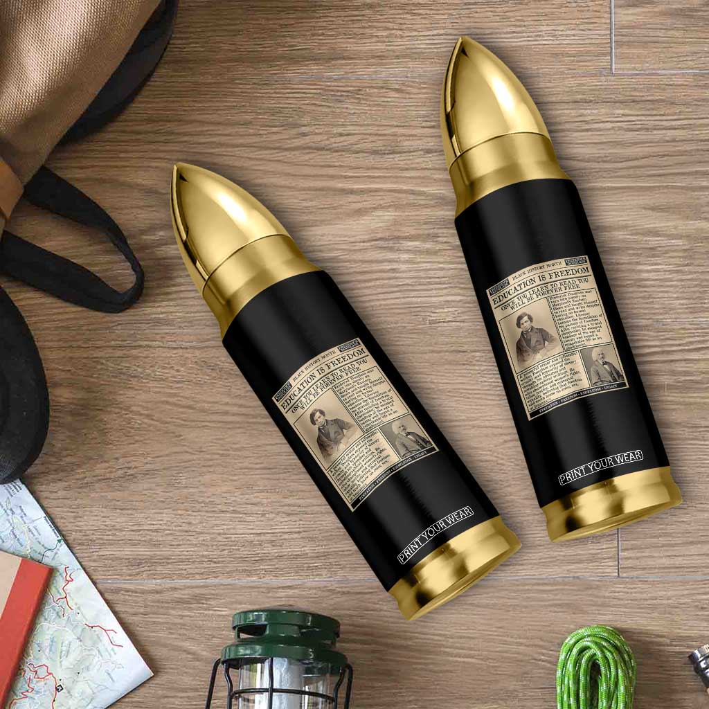 Education Is Freedom Newspaper Bullet Tumbler Frederick Douglass Black History Month Gift TS12 Print Your Wear