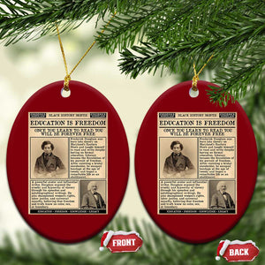 Education Is Freedom Newspaper Ceramic Ornament Frederick Douglass Black History Month Gift TS12 Print Your Wear