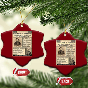 Education Is Freedom Newspaper Ceramic Ornament Frederick Douglass Black History Month Gift TS12 Print Your Wear