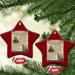 Education Is Freedom Newspaper Ceramic Ornament Frederick Douglass Black History Month Gift TS12 Print Your Wear
