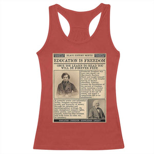 Education Is Freedom Newspaper Racerback Tank Top Frederick Douglass Black History Month Gift TS12 Red Print Your Wear