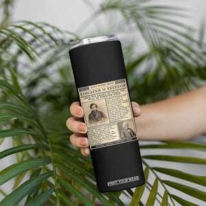 Education Is Freedom Newspaper Skinny Tumbler Frederick Douglass Black History Month Gift TS12 Print Your Wear