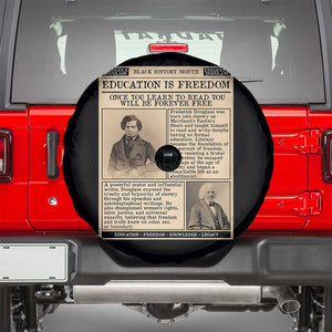 Education Is Freedom Newspaper Spare Tire Cover Frederick Douglass Black History Month Gift TS12 Black Print Your Wear