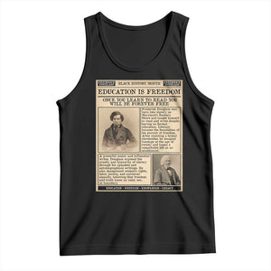 Education Is Freedom Newspaper Tank Top Frederick Douglass Black History Month Gift TS12 Black Print Your Wear