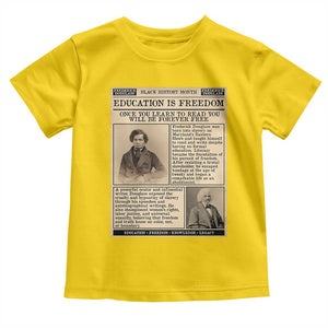 Education Is Freedom Newspaper Toddler T Shirt Frederick Douglass Black History Month Gift TS12 Daisy Print Your Wear