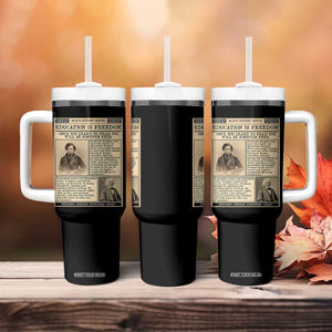 Education Is Freedom Newspaper Tumbler With Handle Frederick Douglass Black History Month Gift TS12 Print Your Wear