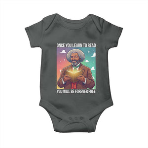 Frederick Douglass Reading And Freedom Baby Onesie African American Heritage TS12 Dark Heather Print Your Wear