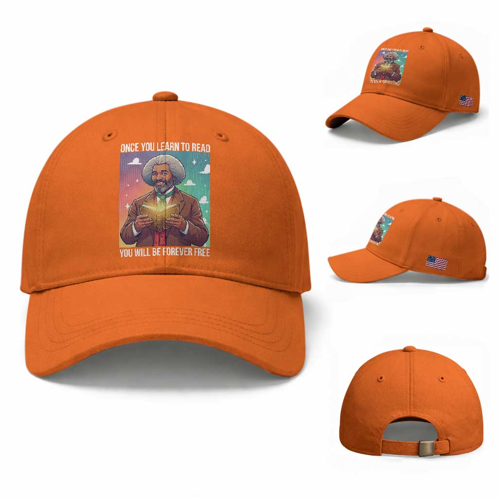 Frederick Douglass Reading And Freedom Baseball Cap African American Heritage TS12 Baseball Cap Universal Fit Orange Print Your Wear