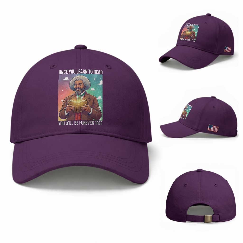 Frederick Douglass Reading And Freedom Baseball Cap African American Heritage TS12 Baseball Cap Universal Fit Purple Print Your Wear