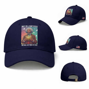 Frederick Douglass Reading And Freedom Baseball Cap African American Heritage TS12 Baseball Cap Universal Fit Dark Blue Print Your Wear