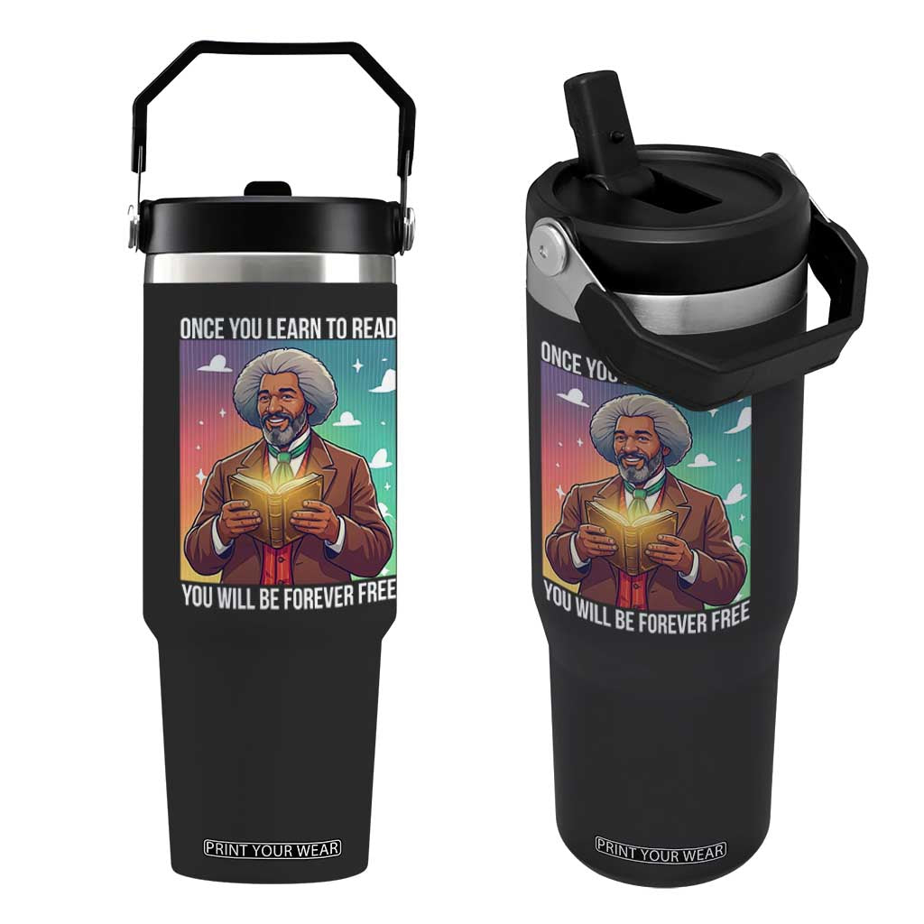 Frederick Douglass Reading And Freedom Flip Straw Tumbler African American Heritage TS12 One Size: 30 oz Black Print Your Wear
