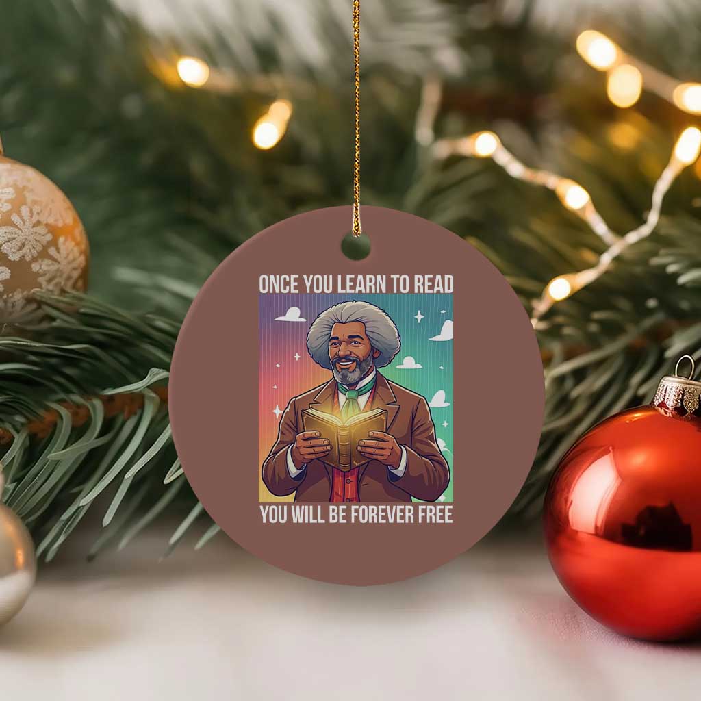 Frederick Douglass Reading And Freedom Ceramic Ornament African American Heritage TS12 1pc Mocha Print Your Wear