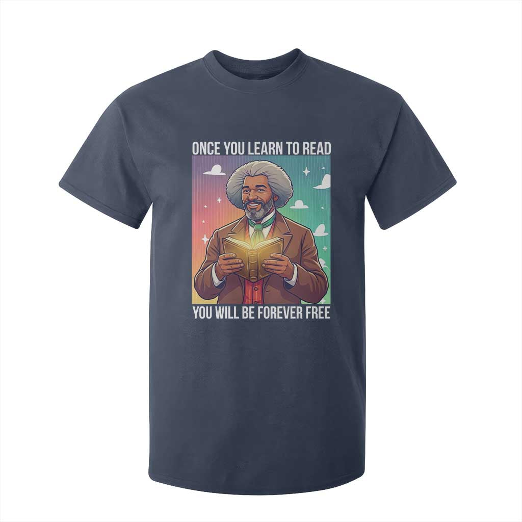 Frederick Douglass Reading And Freedom T Shirt For Kid African American Heritage TS12 Navy Print Your Wear