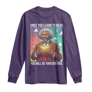 Frederick Douglass Reading And Freedom Long Sleeve Shirt African American Heritage TS12 Purple Print Your Wear