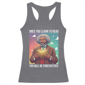 Frederick Douglass Reading And Freedom Racerback Tank Top African American Heritage TS12 Charcoal Print Your Wear
