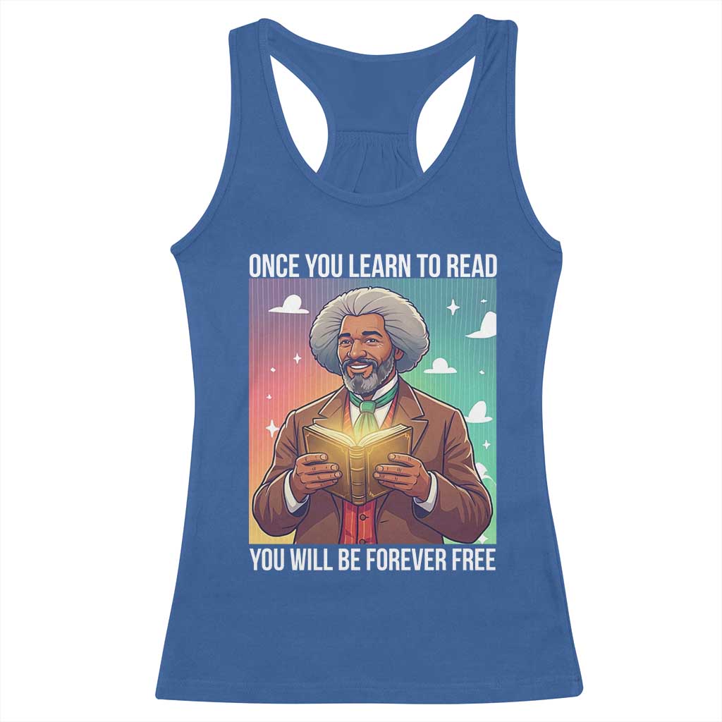 Frederick Douglass Reading And Freedom Racerback Tank Top African American Heritage TS12 Royal Blue Print Your Wear