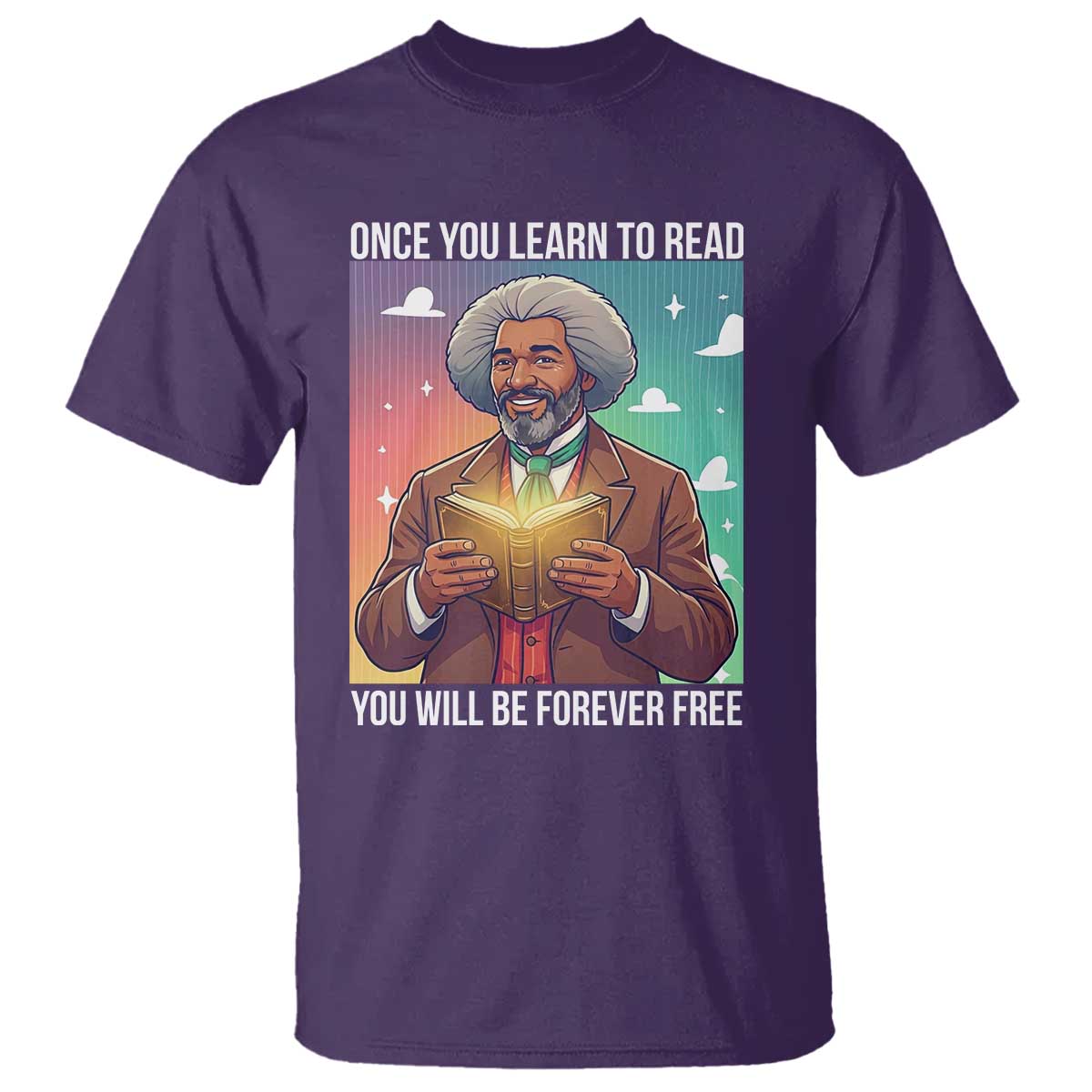 Frederick Douglass Reading And Freedom T Shirt African American Heritage TS12 Purple Print Your Wear