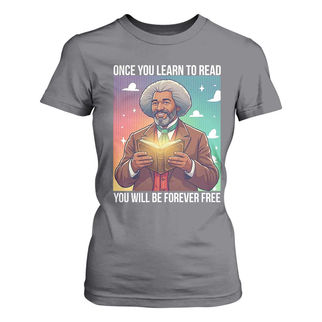 Frederick Douglass Reading And Freedom T Shirt For Women African American Heritage TS12 Charcoal Print Your Wear