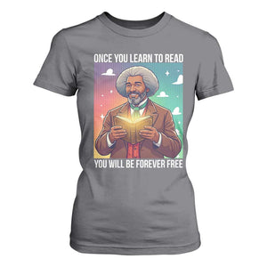 Frederick Douglass Reading And Freedom T Shirt For Women African American Heritage TS12 Charcoal Print Your Wear